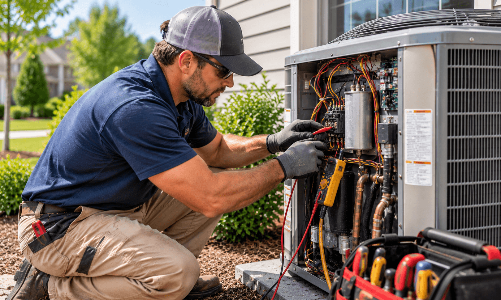 Heating and air conditioning service work